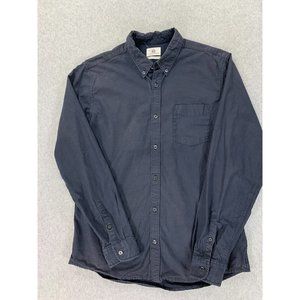 Adriano Goldschmeid Slim Fit Cotton Button Down Shirt (Men's Medium) Black